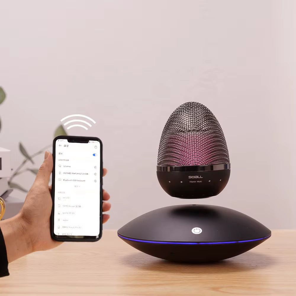 New Model Wireless Audio Outdoor Party Player Subwoofer Microphone Blue Tooth Magnetic Levitation Floating Music Speaker