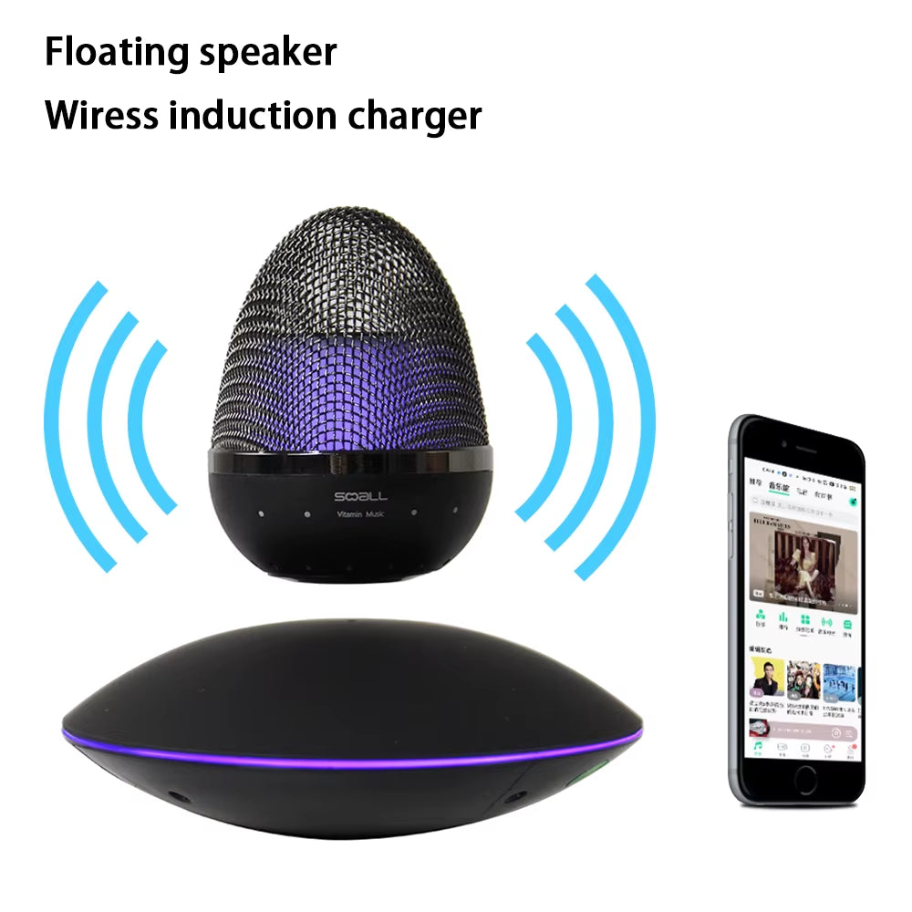 New Model Wireless Audio Outdoor Party Player Subwoofer Microphone Blue Tooth Magnetic Levitation Floating Music Speaker