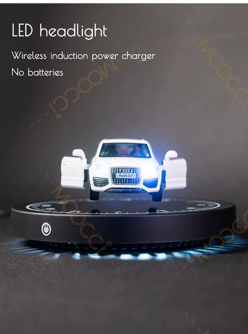 1:36 Double-Door Compact Audi-Q7 Alloy Metal Model Decor Collectible Shelves Magnetic Levitation Floating Diecast Car for Fans