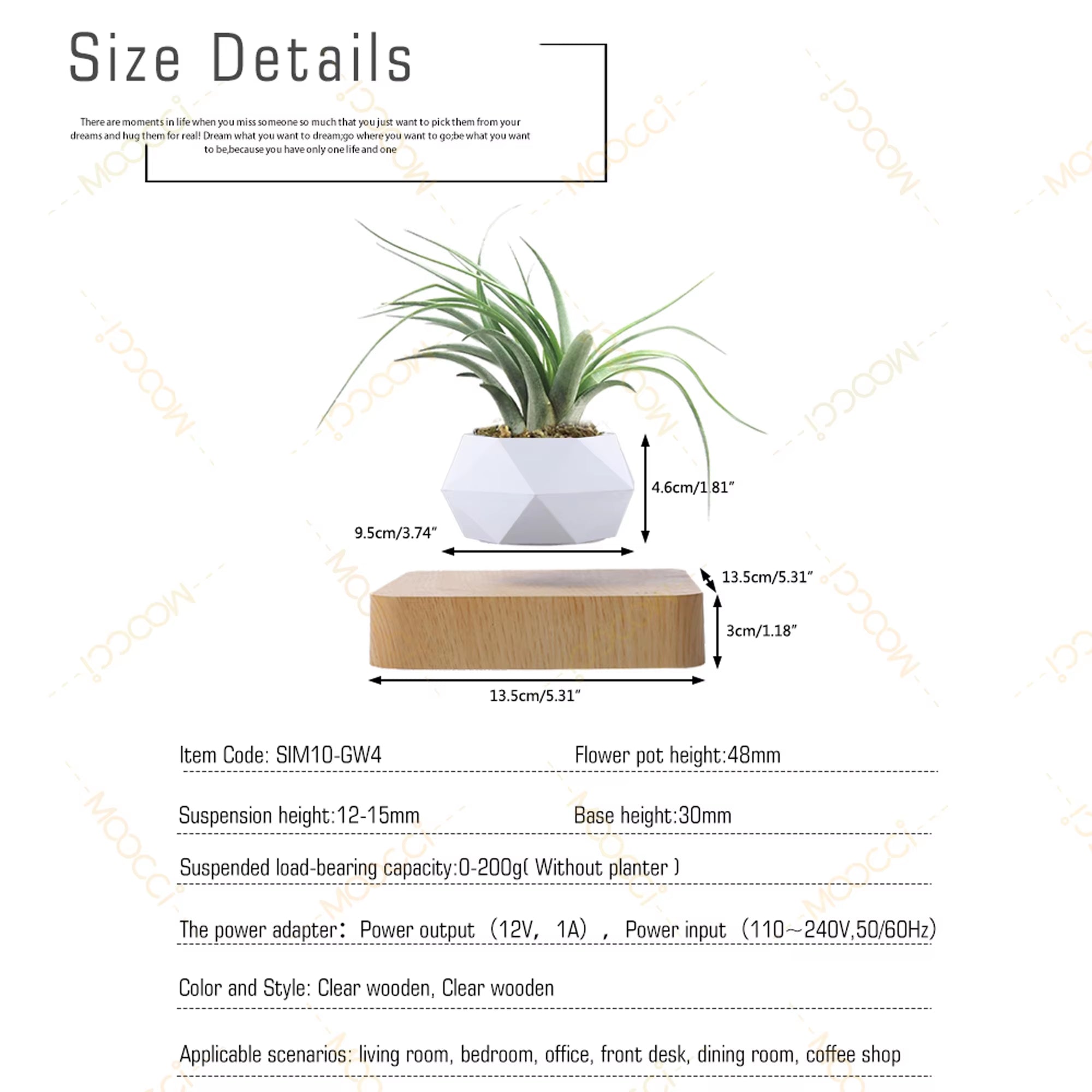 High-Class Commercial Creative Artificial Magnetic Levitation Bonsai Floating Indoor Home Office Decoration Air Plant Pot