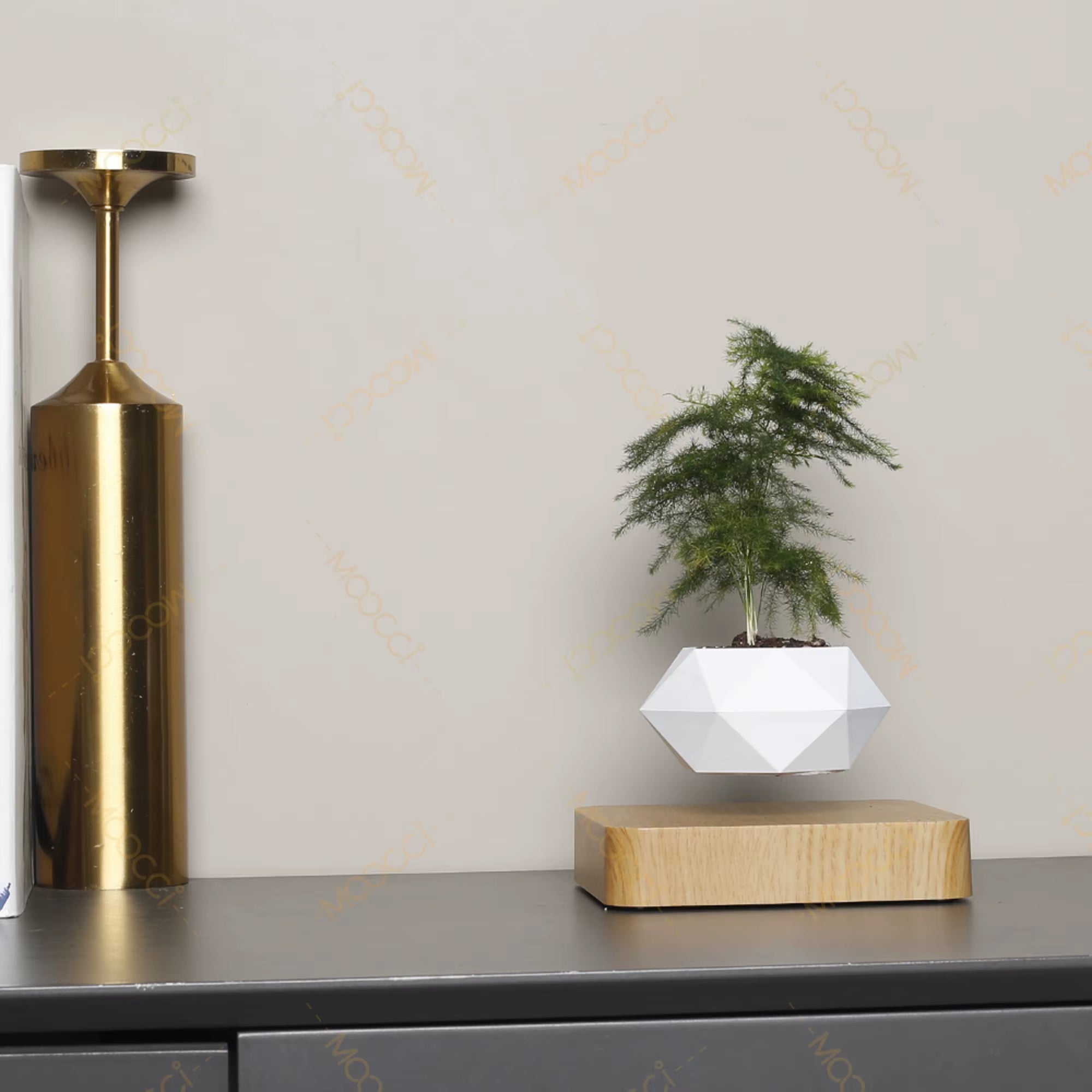 High-Class Commercial Creative Artificial Magnetic Levitation Bonsai Floating Indoor Home Office Decoration Air Plant Pot