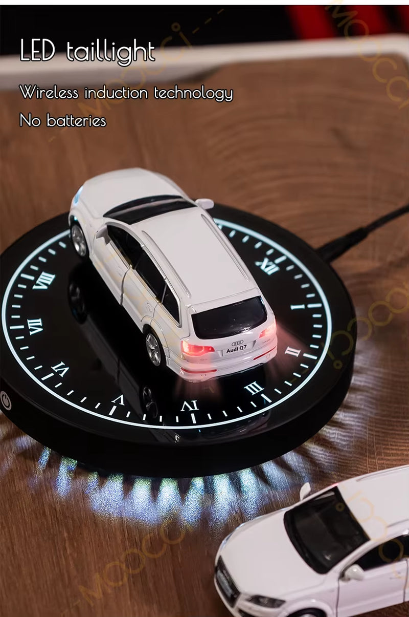 1:36 Double-Door Compact Audi-Q7 Alloy Metal Model Decor Collectible Shelves Magnetic Levitation Floating Diecast Car for Fans