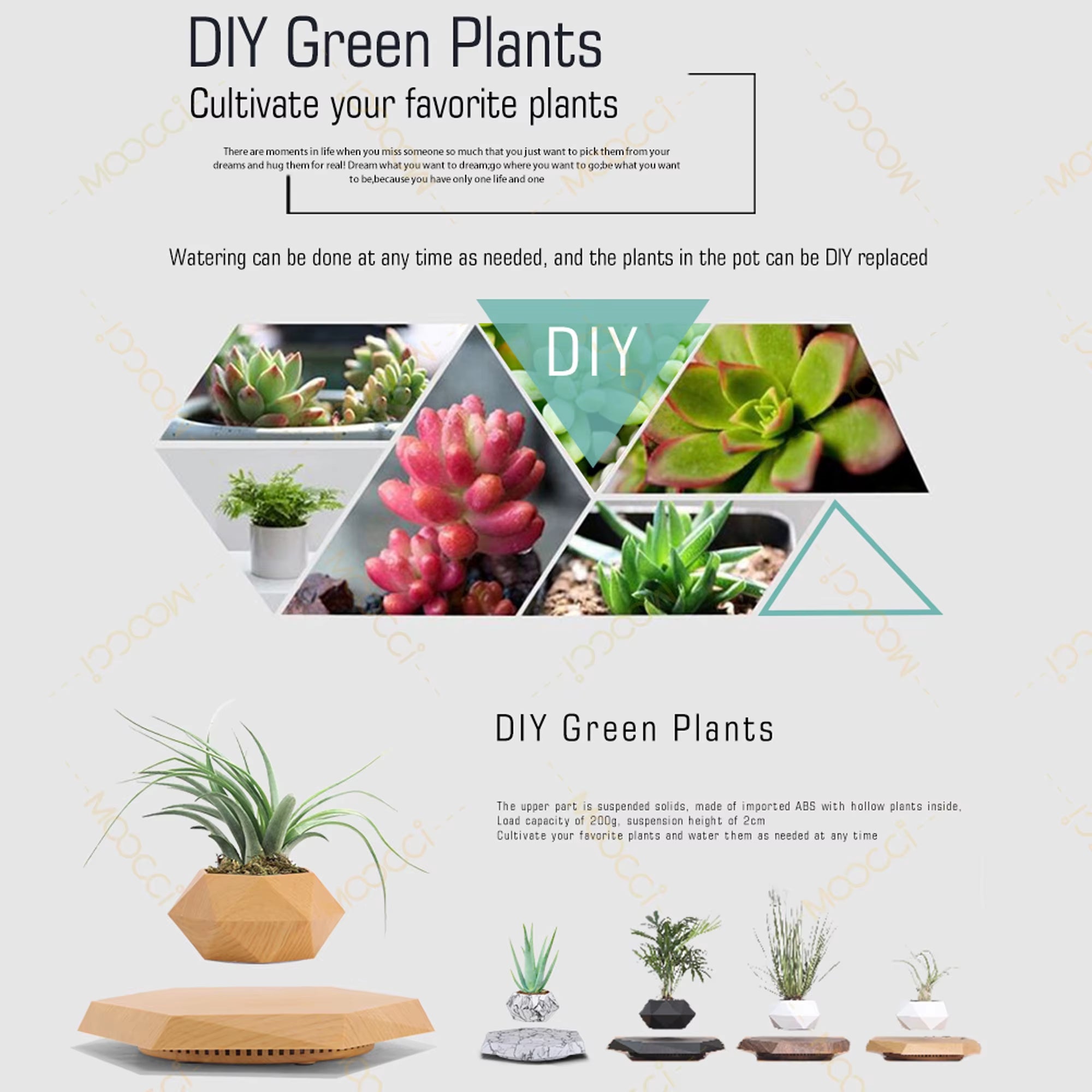 Modern Simple Indoor Decor Rotation Magnetic Levitation Floating Flower Pot Best Gift Lovers Wedding Anniversary Smart Planters