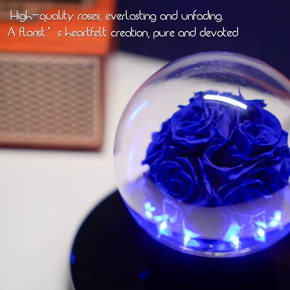 Room Decoration Couples Valentine Gift Magnetic Levitation Floating LED Night Light Forever Eternal Preserved Rose for Birthday